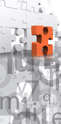 Symbolbild Puzzle und Buchstaben